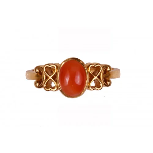 Coral stone sale ring